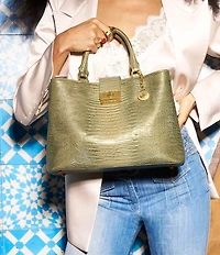 BRAHMIN Olive Bachata Collection Small Denise Top Handle Satchel Bag
