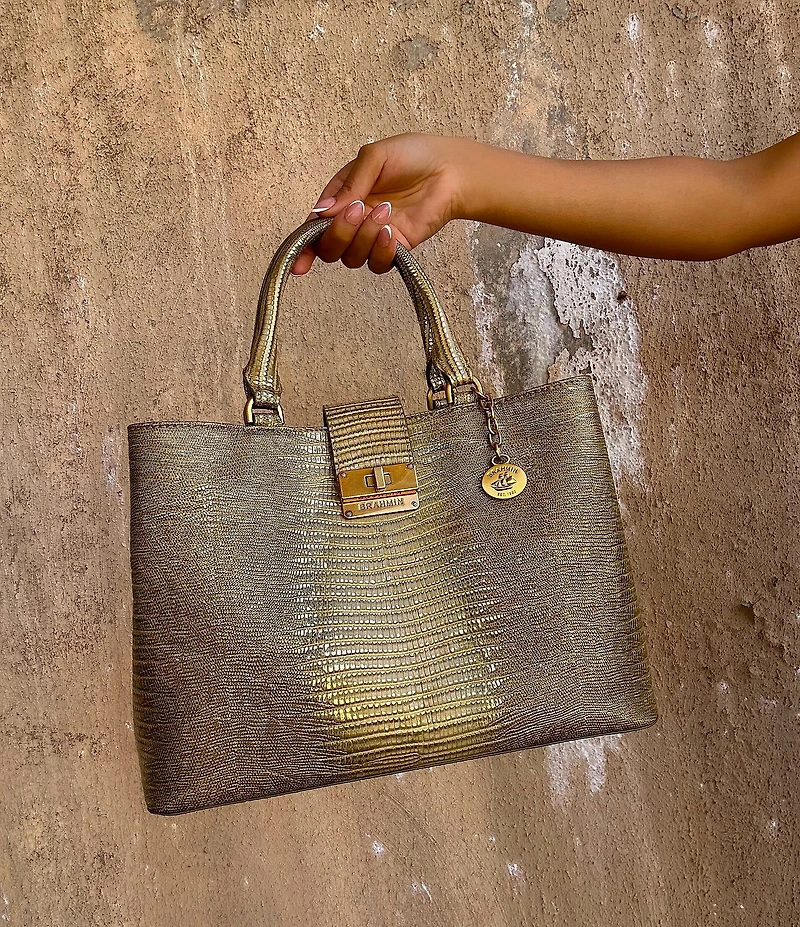 BRAHMIN Olive Bachata Collection Small Denise Top Handle Satchel Bag