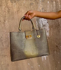 BRAHMIN Olive Bachata Collection Small Denise Top Handle Satchel Bag