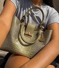 BRAHMIN Olive Bachata Collection Small Denise Top Handle Satchel Bag