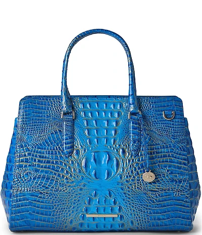BRAHMIN Ombre Melbourne Collection Electric Indigo Finley Carryall Satchel Bag