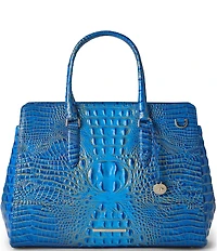 BRAHMIN Ombre Melbourne Collection Electric Indigo Finley Carryall Satchel Bag