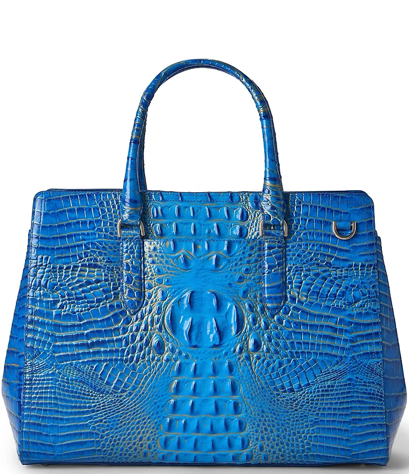 BRAHMIN Ombre Melbourne Collection Electric Indigo Finley Carryall Satchel Bag