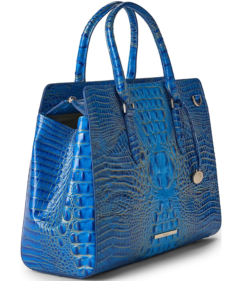 BRAHMIN Ombre Melbourne Collection Electric Indigo Finley Carryall Satchel Bag