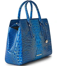 BRAHMIN Ombre Melbourne Collection Electric Indigo Finley Carryall Satchel Bag