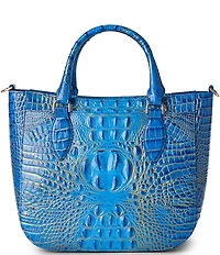 BRAHMIN Ombre Melbourne Collection Electric Indigo Small Lena Satchel Bag