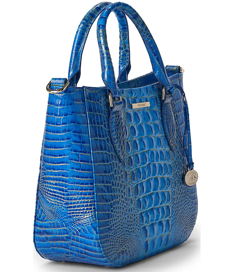 BRAHMIN Ombre Melbourne Collection Electric Indigo Small Lena Satchel Bag