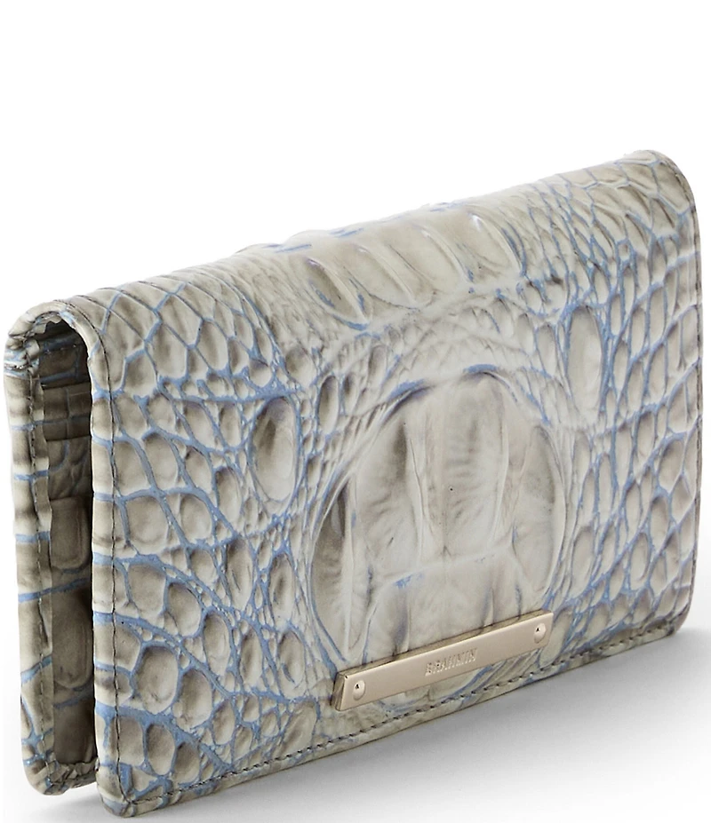 BRAHMIN Ombre Melbourne Collection Mindful Grey Ady Bifold Wallet