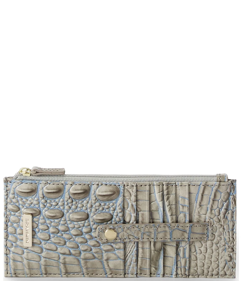 BRAHMIN Ombre Melbourne Collection Mindful Grey Credit Card Wallet