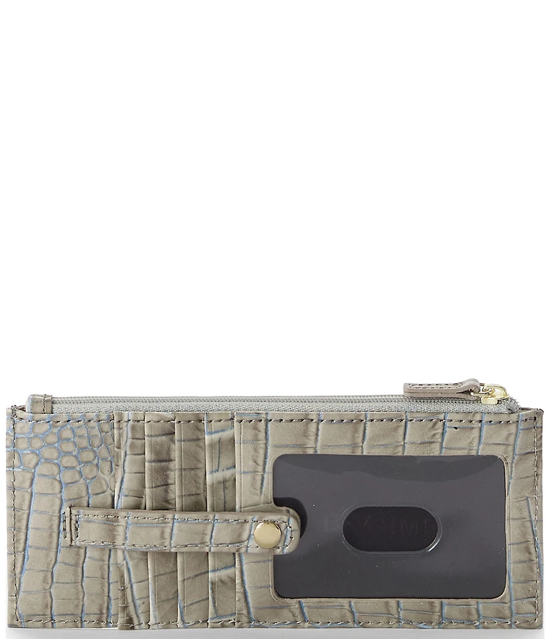 BRAHMIN Ombre Melbourne Collection Mindful Grey Credit Card Wallet