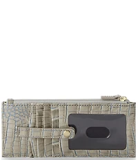 BRAHMIN Ombre Melbourne Collection Mindful Grey Credit Card Wallet