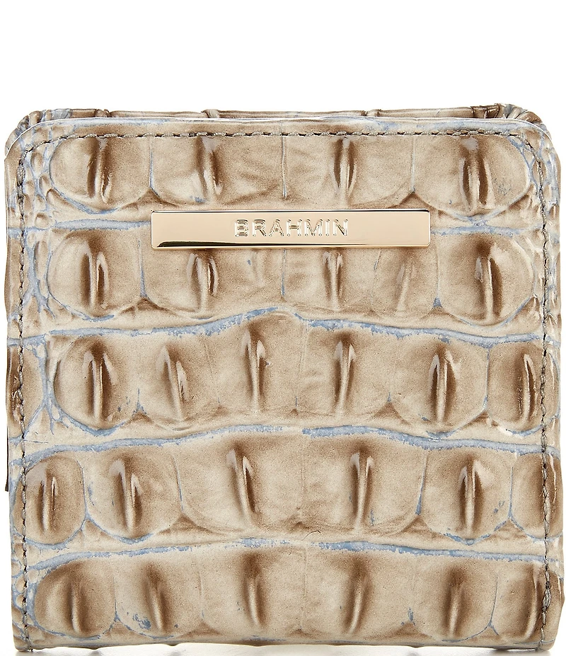 BRAHMIN Ombre Melbourne Collection Mindful Grey Jane Mini Bifold Wallet