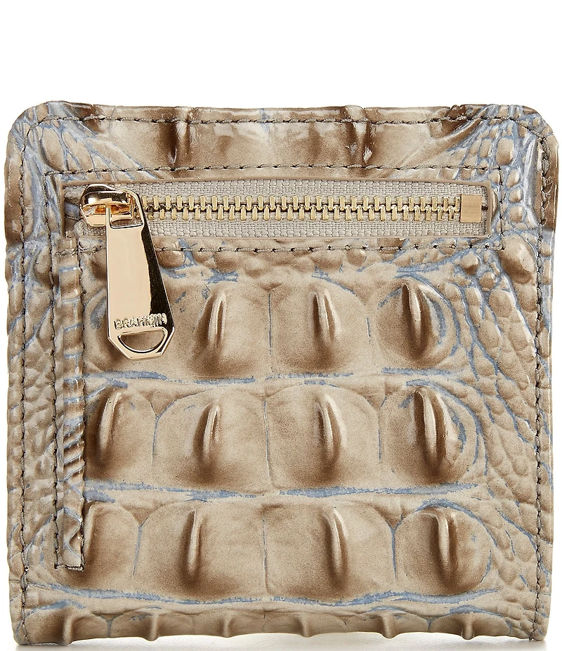 BRAHMIN Ombre Melbourne Collection Mindful Grey Jane Mini Bifold Wallet
