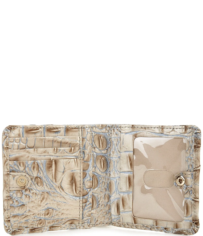 BRAHMIN Ombre Melbourne Collection Mindful Grey Jane Mini Bifold Wallet