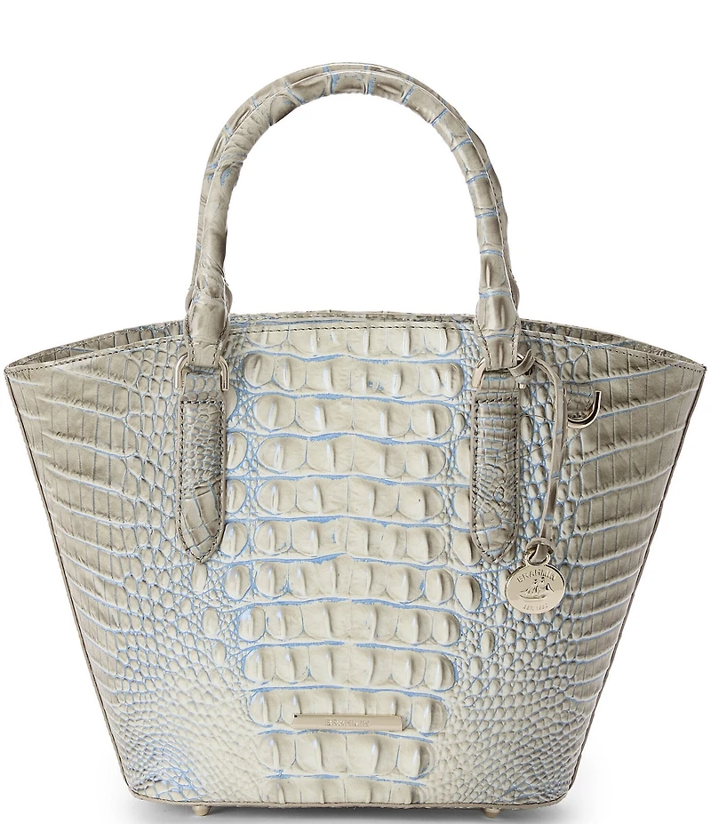 BRAHMIN Ombre Melbourne Collection Mindful Grey Jenny Satchel Bag