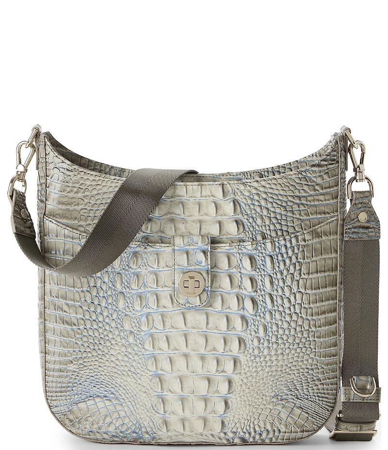 BRAHMIN Ombre Melbourne Collection Mindful Grey Leia Crossbody Bag