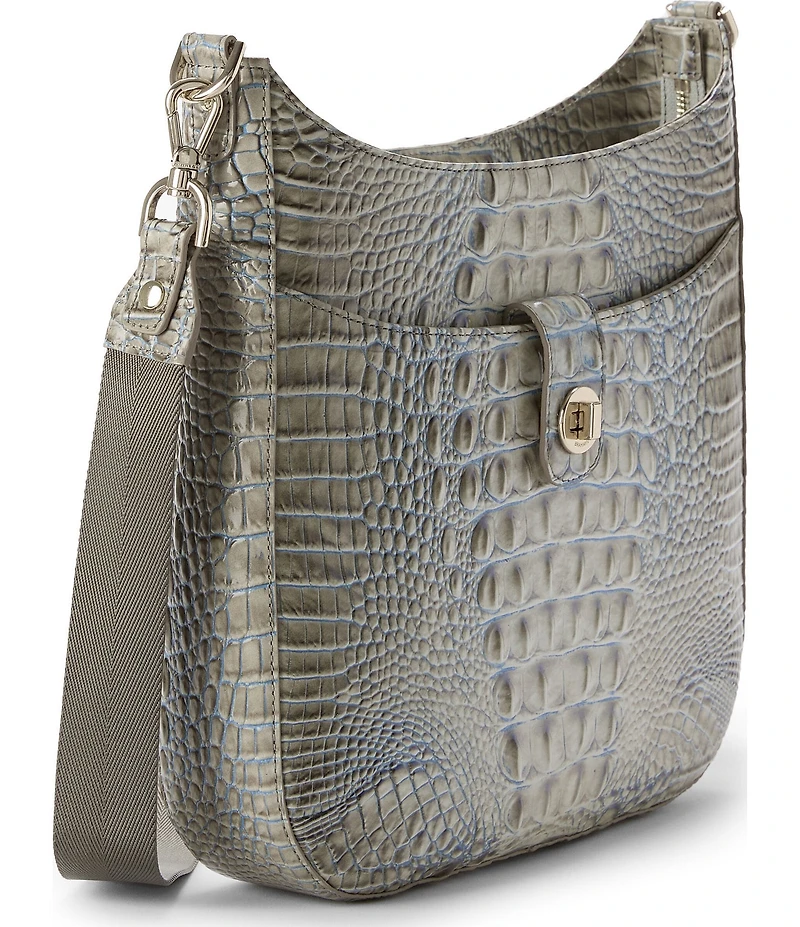 BRAHMIN Ombre Melbourne Collection Mindful Grey Leia Crossbody Bag