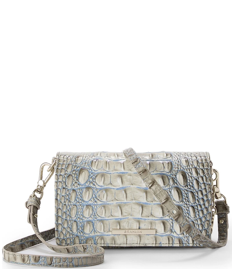 BRAHMIN Ombre Melbourne Collection Mindful Grey Minuette Crossbody Bag