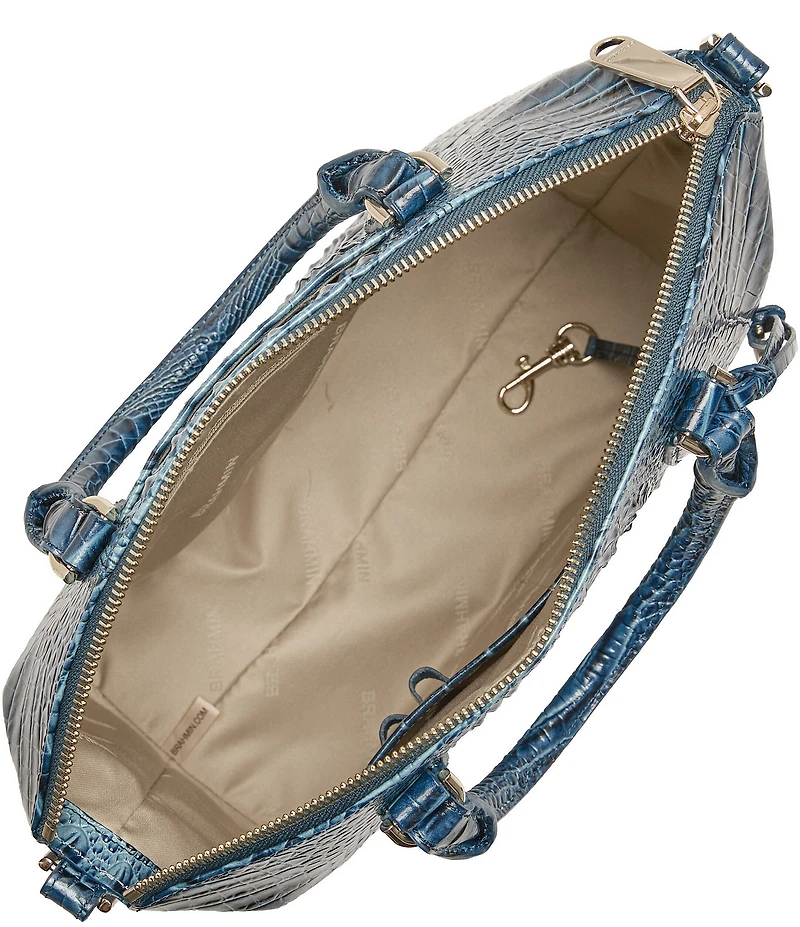 BRAHMIN Ombre Melbourne Collection Retro Blue Duxbury Satchel Bag