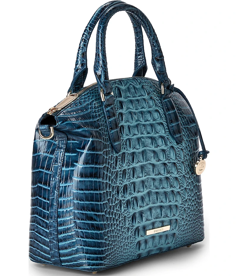 BRAHMIN Ombre Melbourne Collection Retro Blue Duxbury Satchel Bag