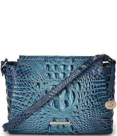 BRAHMIN Ombre Melbourne Collection Retro Blue Hillary Crossbody Bag
