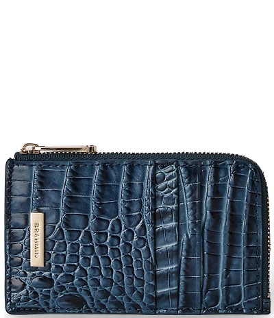 BRAHMIN Ombre Melbourne Collection Retro Blue Lennon Credit Card Wallet