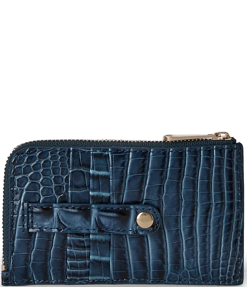 BRAHMIN Ombre Melbourne Collection Retro Blue Lennon Credit Card Wallet