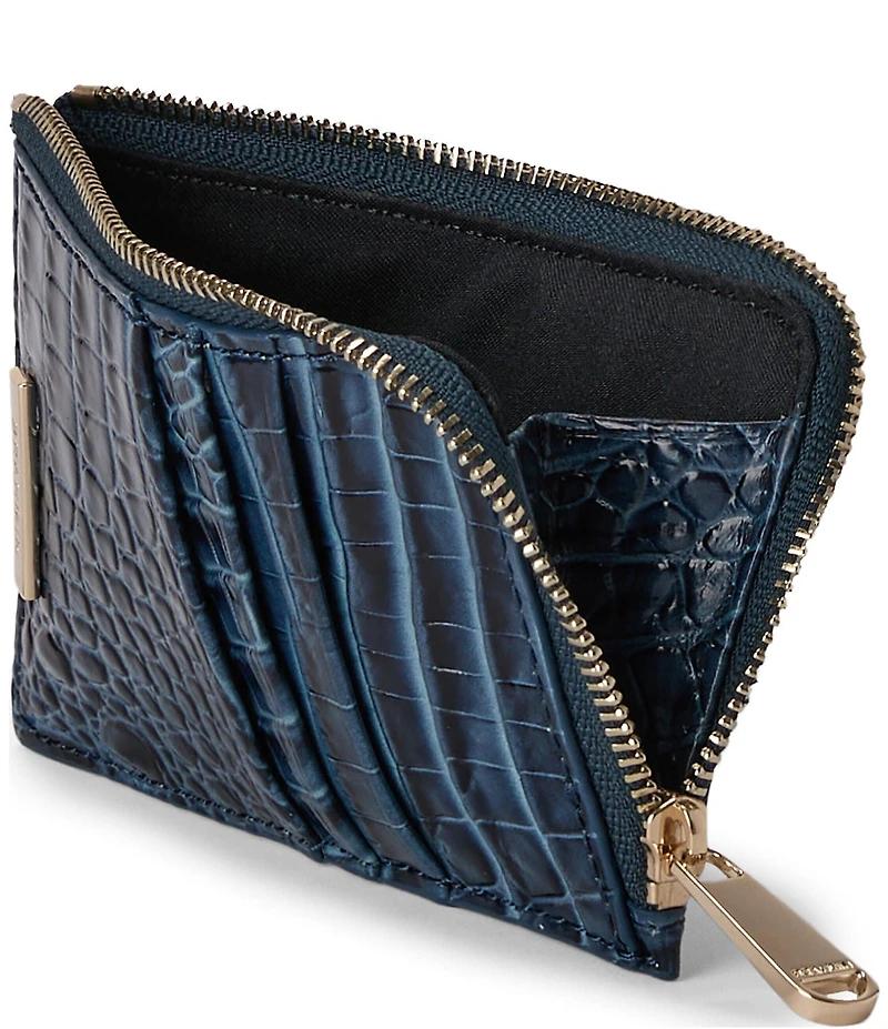 BRAHMIN Ombre Melbourne Collection Retro Blue Lennon Credit Card Wallet