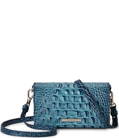 BRAHMIN Ombre Melbourne Collection Retro Blue Minuette Crossbody Bag