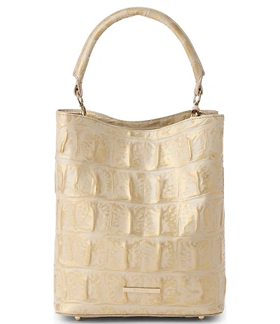 BRAHMIN Orinoco Collection Champagne Amelia Bucket Bag