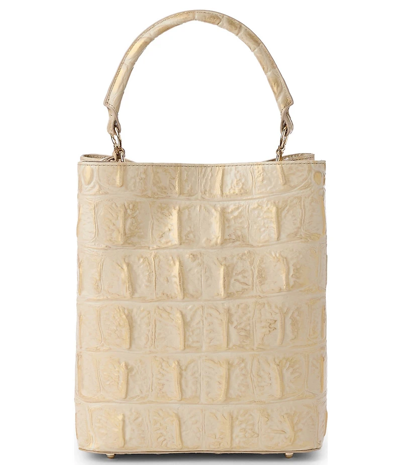 BRAHMIN Orinoco Collection Champagne Amelia Bucket Bag