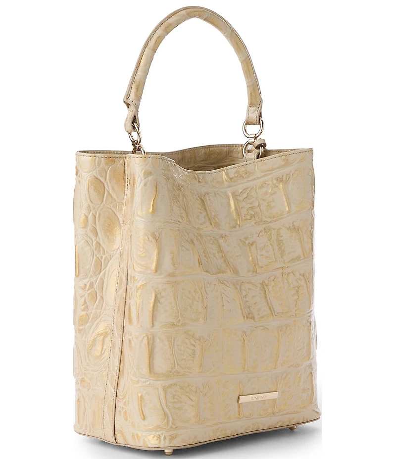 BRAHMIN Orinoco Collection Champagne Amelia Bucket Bag