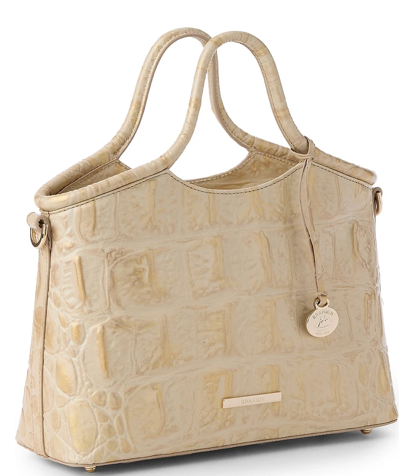 BRAHMIN Orinoco Collection Champagne Small Elaine Satchel Bag