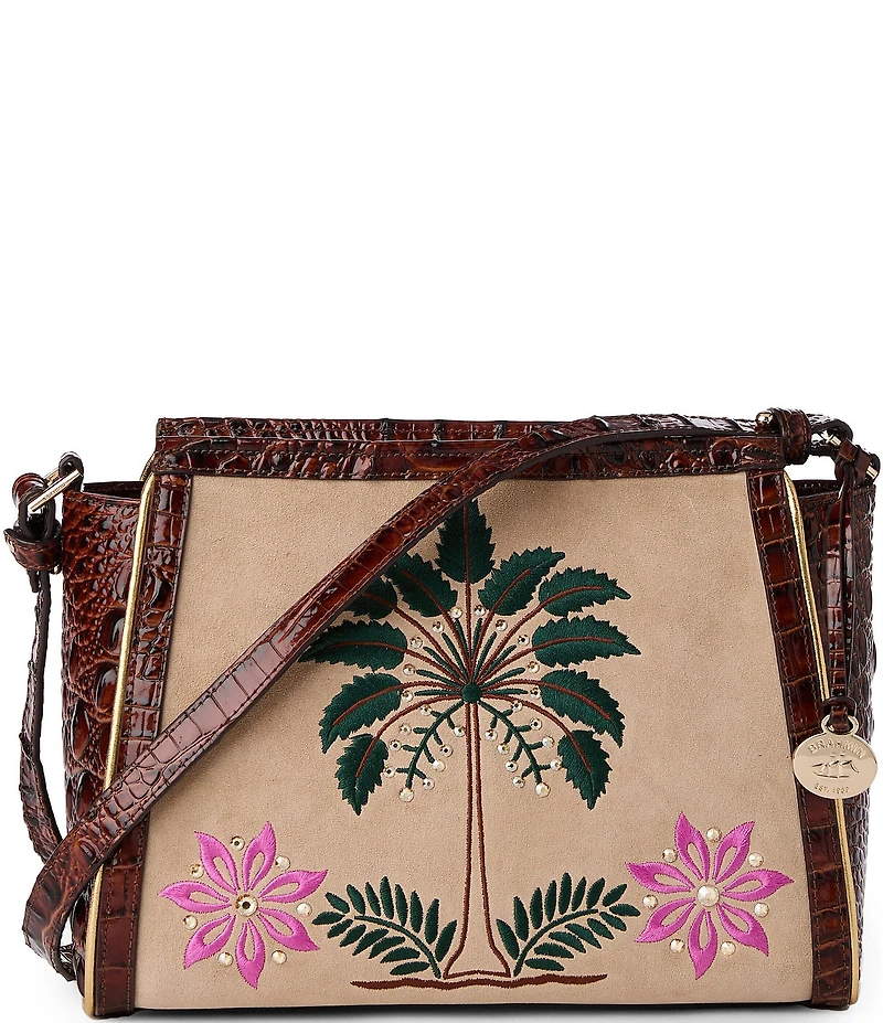 BRAHMIN Palawan Collection Pecan Hillary Crossbody Bag