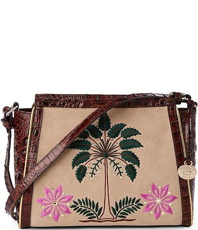 BRAHMIN Palawan Collection Pecan Hillary Crossbody Bag