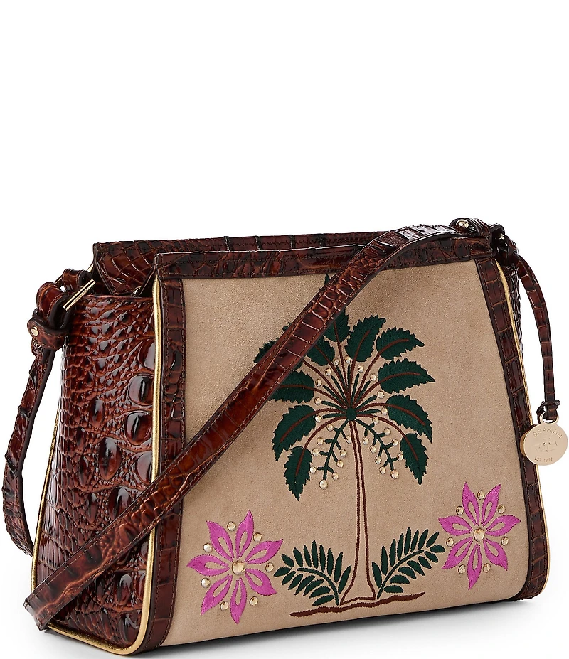 BRAHMIN Palawan Collection Pecan Hillary Crossbody Bag