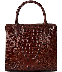 BRAHMIN Palawan Collection Pecan Small Caroline Satchel Bag