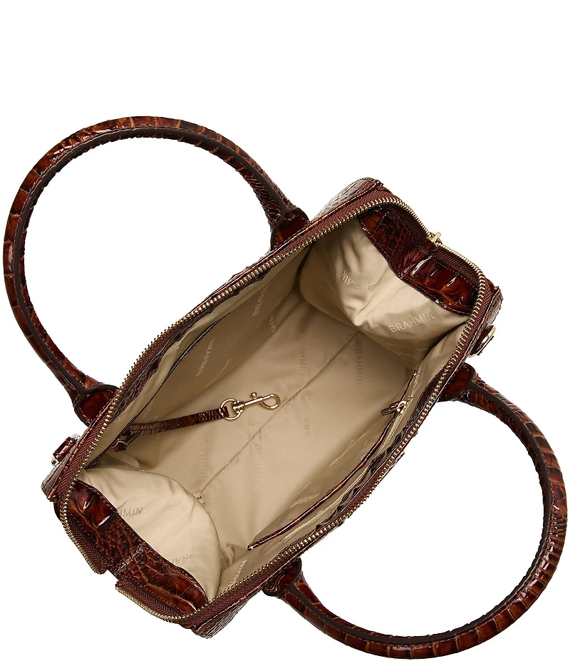 BRAHMIN Palawan Collection Pecan Small Caroline Satchel Bag