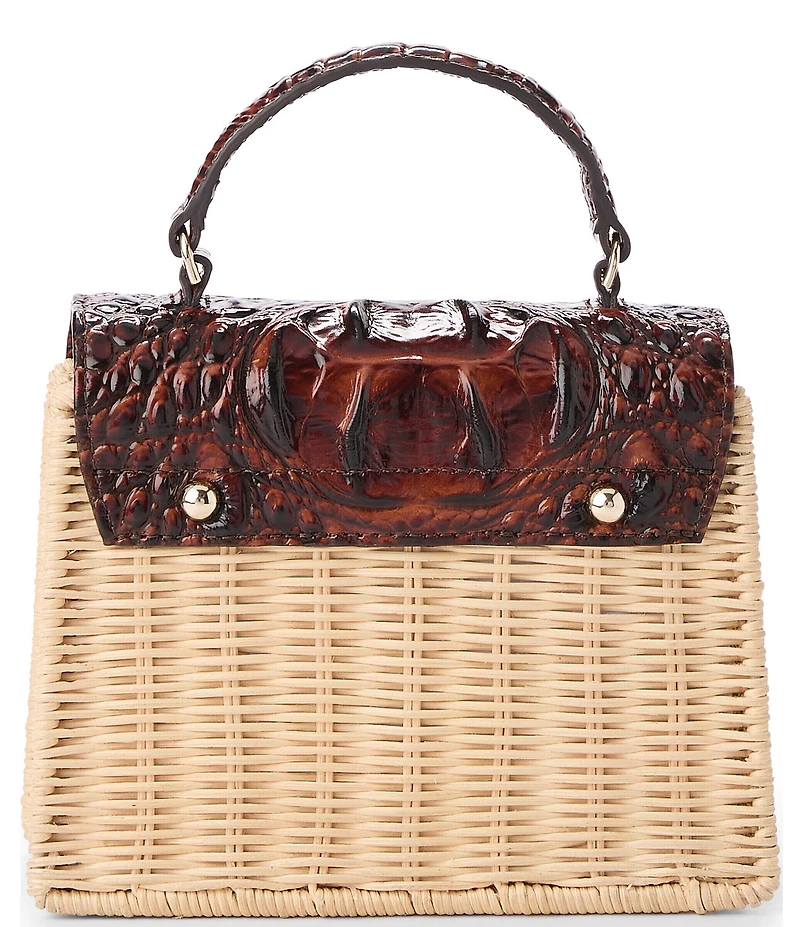 BRAHMIN Pecan Maison Liliana Wicker Top Handle Satchel Bag