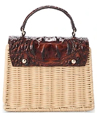 BRAHMIN Pecan Maison Liliana Wicker Top Handle Satchel Bag