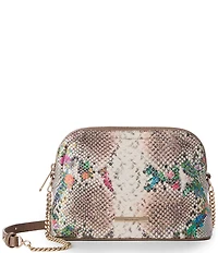 BRAHMIN Piaffe Collection Amal Snake Print Floral Crossbody Bag