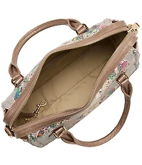 BRAHMIN Piaffe Collection Micaela Snake Print Floral Satchel Bag