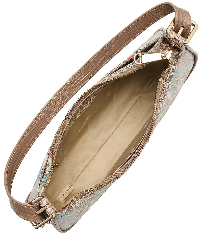 BRAHMIN Piaffe Collection Kyrie Snake Print Floral Shoulder Bag