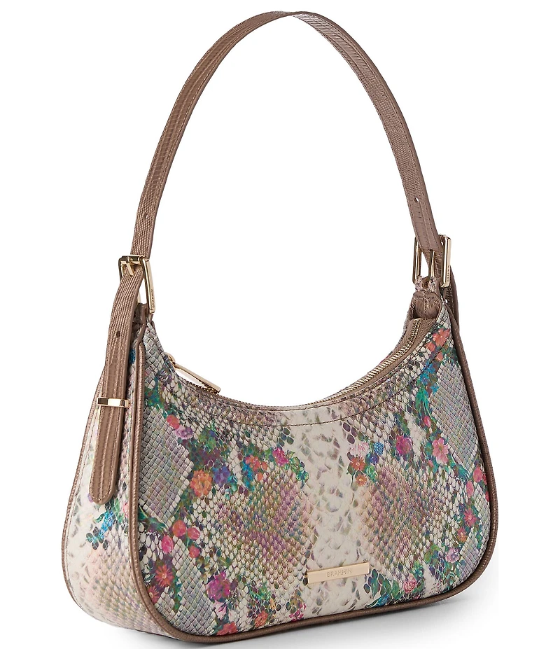 BRAHMIN Piaffe Collection Kyrie Snake Print Floral Shoulder Bag