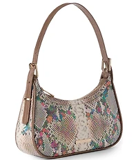 BRAHMIN Piaffe Collection Kyrie Snake Print Floral Shoulder Bag