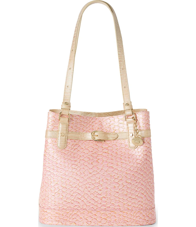 BRAHMIN Pink Novella Collection Fiora Bucket Bag