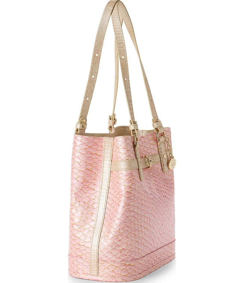 BRAHMIN Pink Novella Collection Fiora Bucket Bag