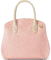 BRAHMIN Pink Novella Collection Rosetta Snake Embossed Top Handle Satchel Bag