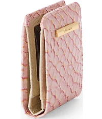 BRAHMIN Pink Novella Collection Snake Embossed Jane Mini Bifold Wallet