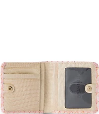BRAHMIN Pink Novella Collection Snake Embossed Jane Mini Bifold Wallet